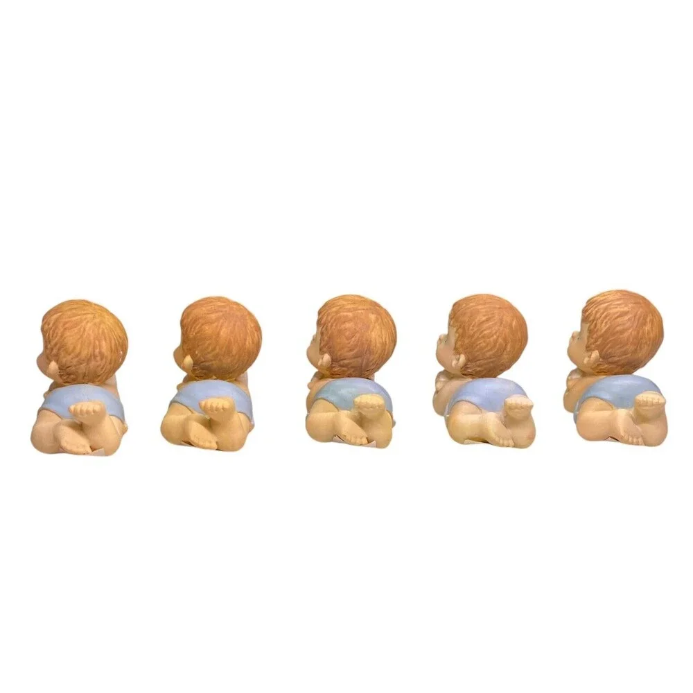 5 CWI Brand Baby Figurines Vintage Baby Shower Gift Decor Crafts 2” T Blue NWT - Picture 4 of 13
